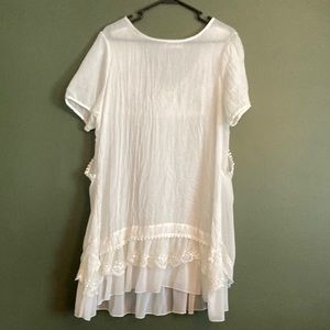 Simply Couture white gauze tunic dress